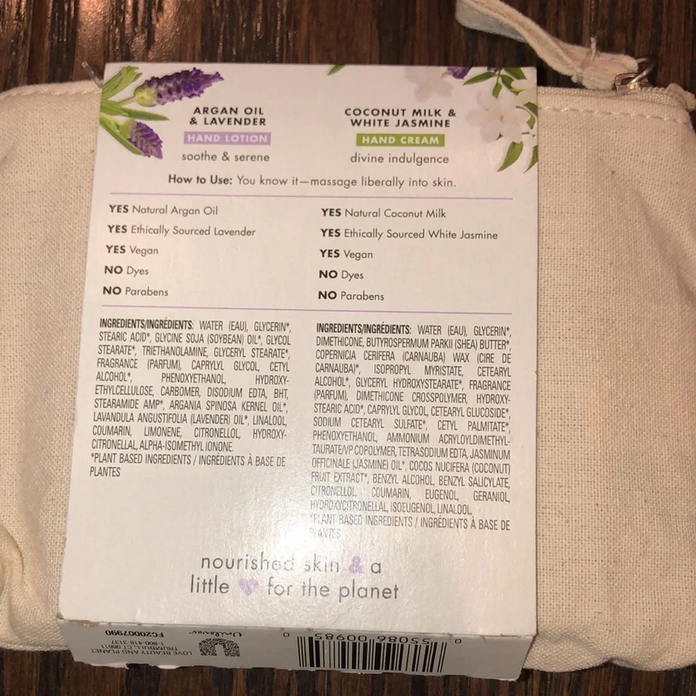 Love beauty and planet beauty bag hand lotion and cream set new